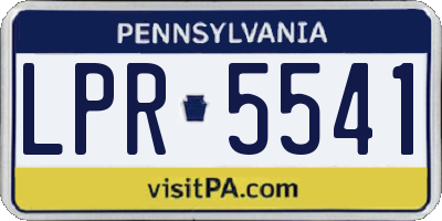 PA license plate LPR5541