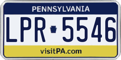 PA license plate LPR5546