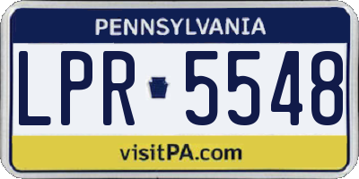 PA license plate LPR5548
