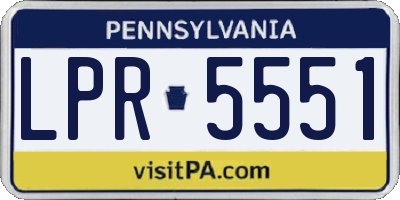 PA license plate LPR5551