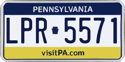 PA license plate LPR5571