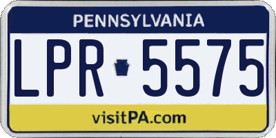 PA license plate LPR5575