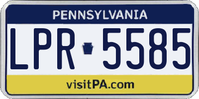 PA license plate LPR5585