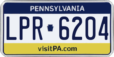 PA license plate LPR6204