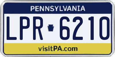 PA license plate LPR6210