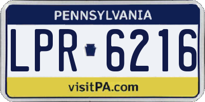 PA license plate LPR6216