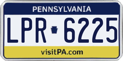 PA license plate LPR6225