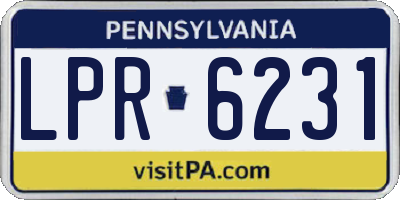 PA license plate LPR6231