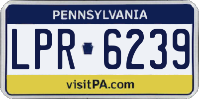 PA license plate LPR6239