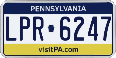 PA license plate LPR6247