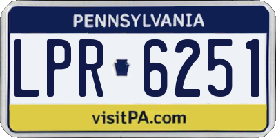 PA license plate LPR6251