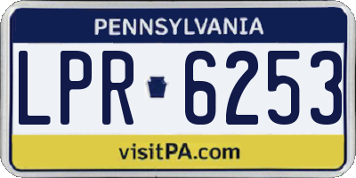 PA license plate LPR6253