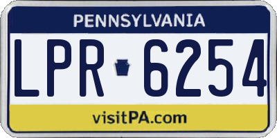 PA license plate LPR6254