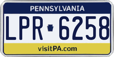 PA license plate LPR6258