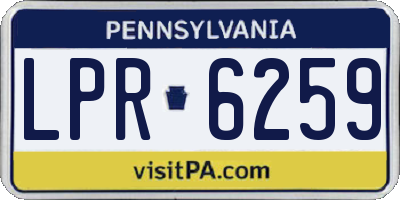 PA license plate LPR6259