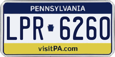 PA license plate LPR6260