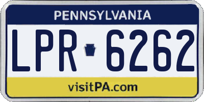 PA license plate LPR6262