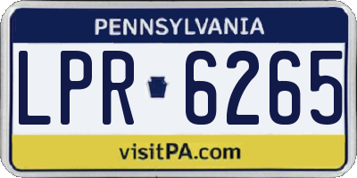 PA license plate LPR6265
