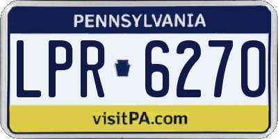 PA license plate LPR6270