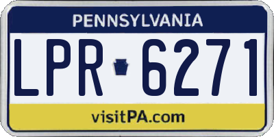 PA license plate LPR6271