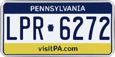 PA license plate LPR6272