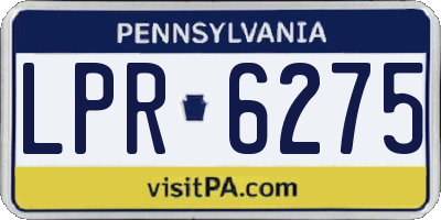 PA license plate LPR6275