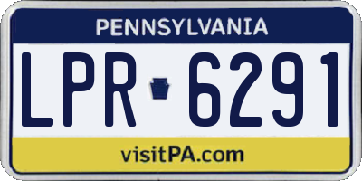 PA license plate LPR6291
