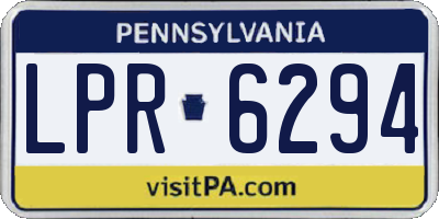 PA license plate LPR6294