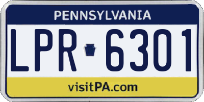 PA license plate LPR6301