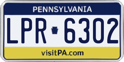 PA license plate LPR6302