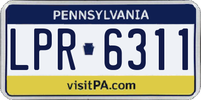 PA license plate LPR6311