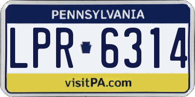 PA license plate LPR6314
