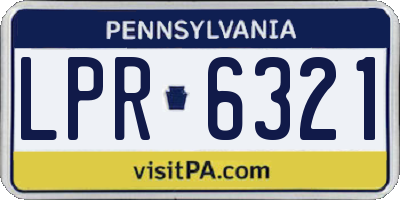 PA license plate LPR6321