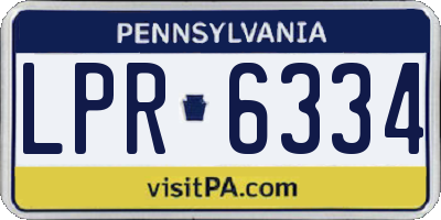 PA license plate LPR6334