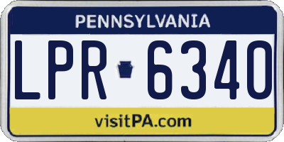PA license plate LPR6340
