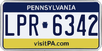 PA license plate LPR6342