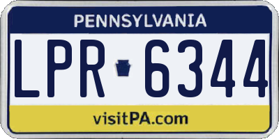 PA license plate LPR6344