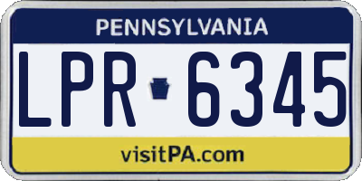 PA license plate LPR6345