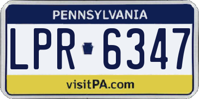PA license plate LPR6347