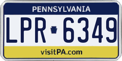 PA license plate LPR6349