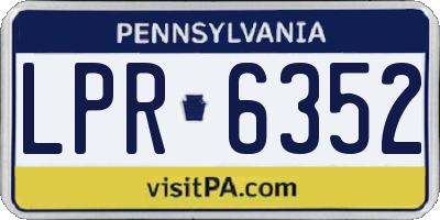 PA license plate LPR6352