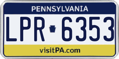 PA license plate LPR6353