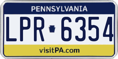 PA license plate LPR6354