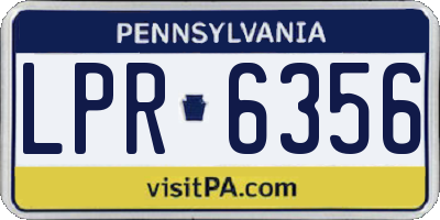 PA license plate LPR6356