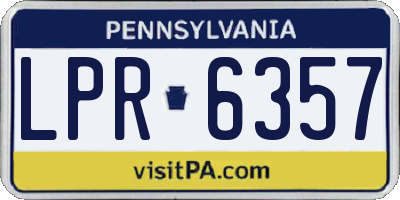 PA license plate LPR6357