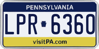 PA license plate LPR6360