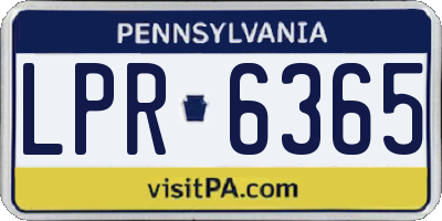 PA license plate LPR6365