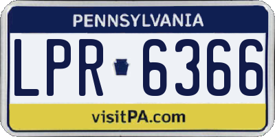 PA license plate LPR6366