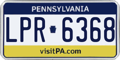 PA license plate LPR6368