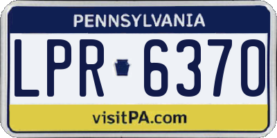 PA license plate LPR6370